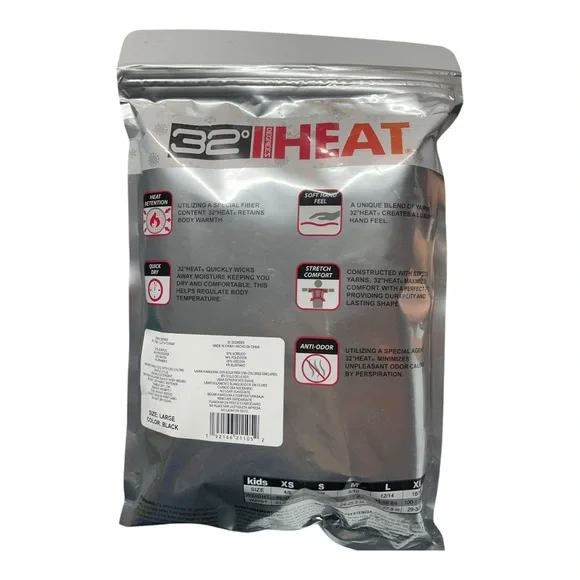 32 Degrees HEAT Kids Long sleeve crew neck + Legging set Base Set Black Large. - Picture 5 of 9